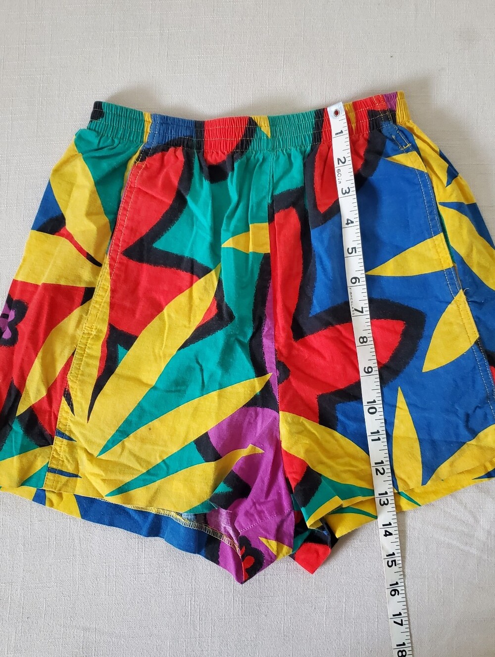 Vintage Multicolor Tropical Print Elastic Waist Shorts Womens Small - Picture 3 of 9
